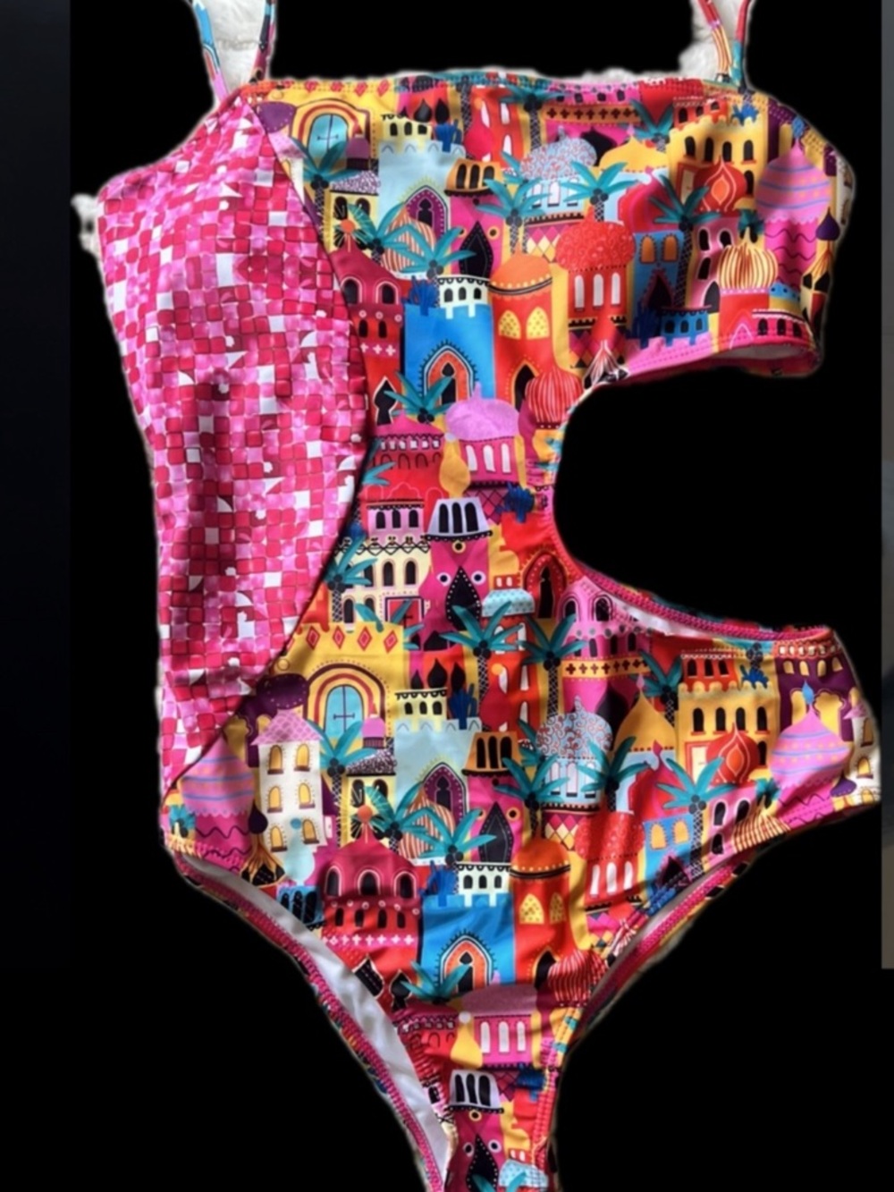 SPORLIKE Middle Eastern, European, African, print swimsuit one piece, xL